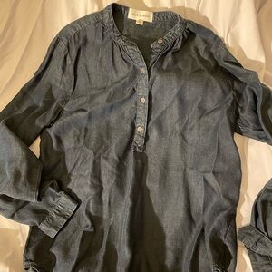 Shirt cloth & stone size xs demon blue top ladies lightweight long sleeve